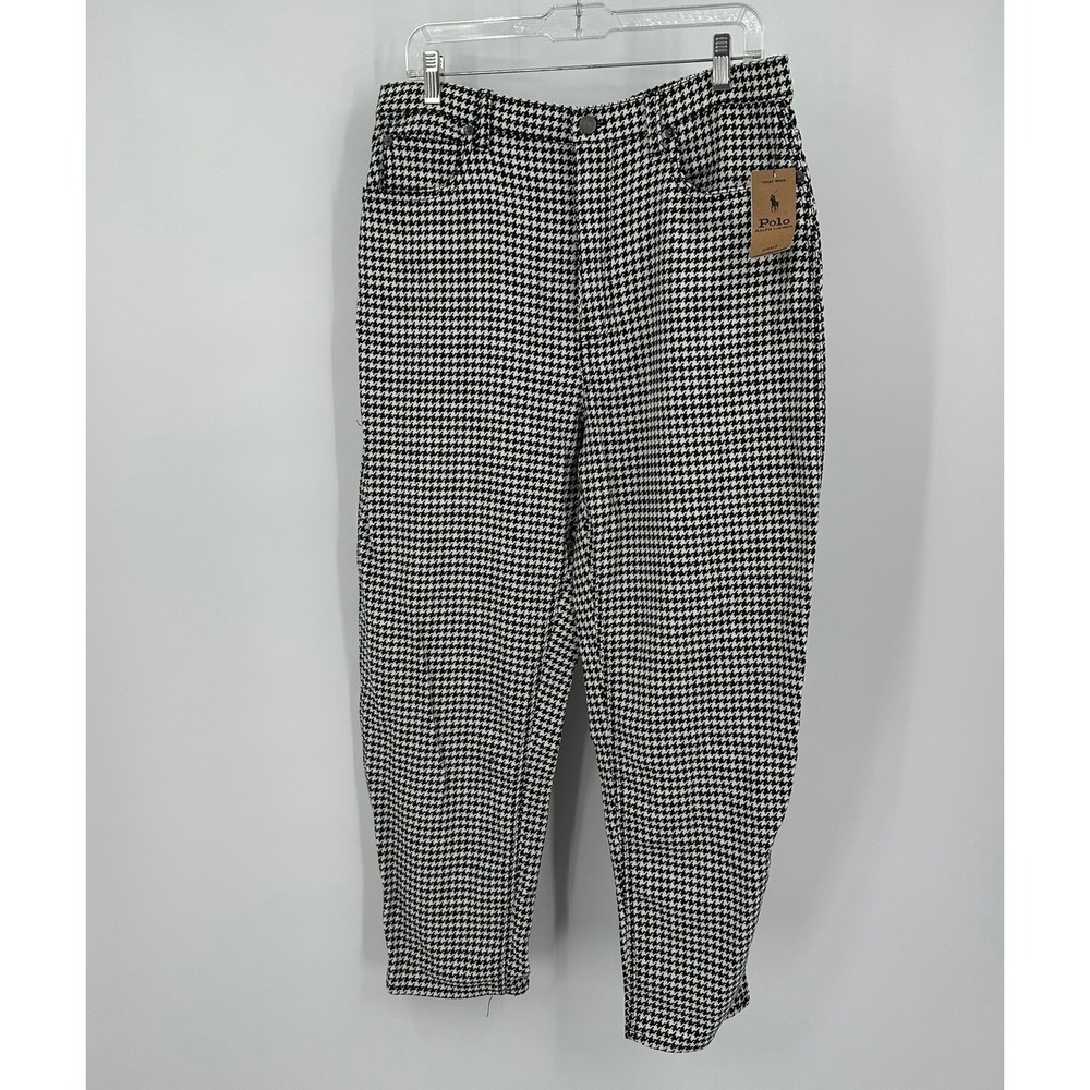 Polo Ralph Lauren Womens Old Money Houndstooth Pants Size 31 Minimalist Preppy